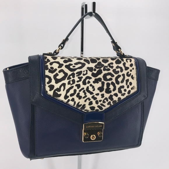 Antonio Melani Top Handle Satchel  Cobalt Blue - Picture 1 of 8